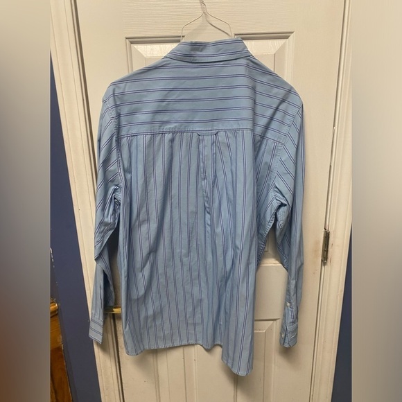 Chaps Easy Care Men’s Size XL Striped Button Down Shirt Blues - Picture 2 of 6